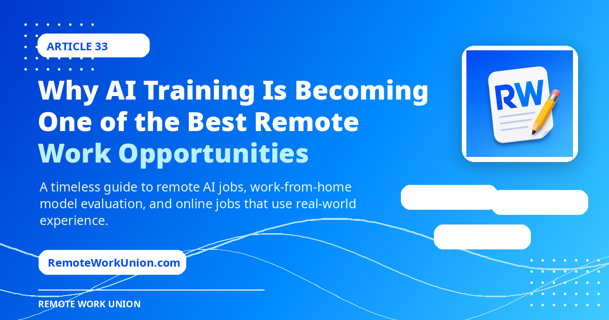 Why AI Training Is Becoming One of the Best Remote Work Opportunities — Remote Work Union Article 33.