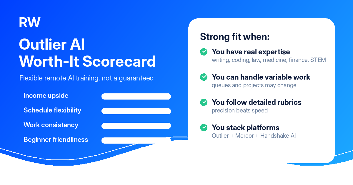 Outlier AI worth-it scorecard: flexibility, income upside, work consistency, and fit criteria — Remote Work Union Article 48