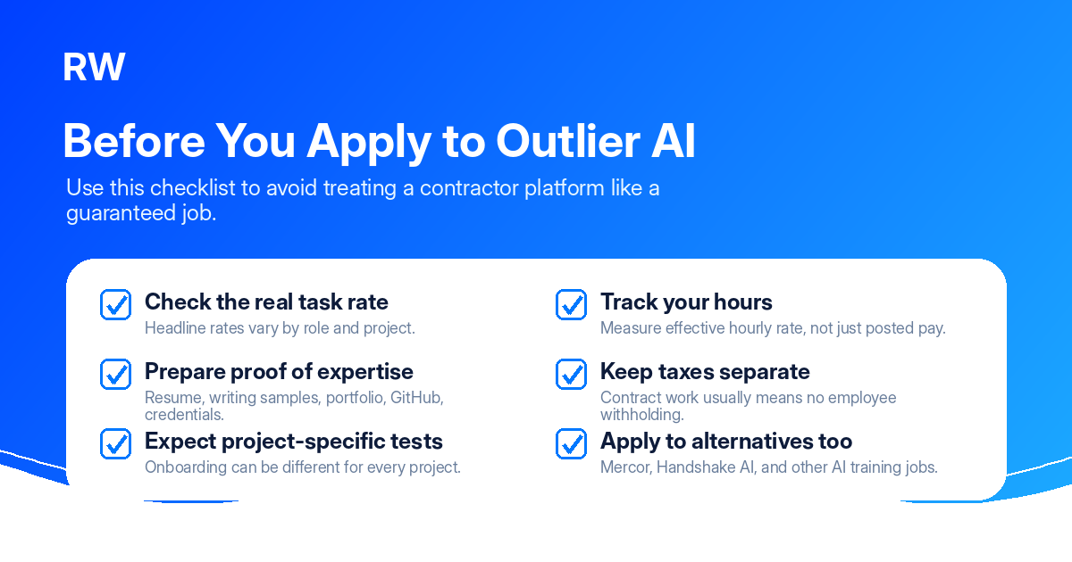 What remote workers should prepare before applying to Outlier AI: profile, skills proof, samples, and availability — Remote Work Union Article 48