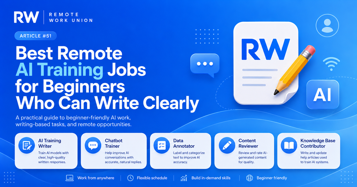 Remote Work Union: best remote AI training jobs for beginners who can write clearly — Article 51