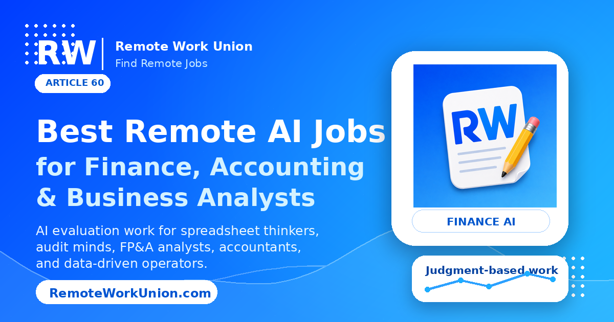 Remote Work Union: best remote AI jobs for finance, accounting, and business analysts — Article 60