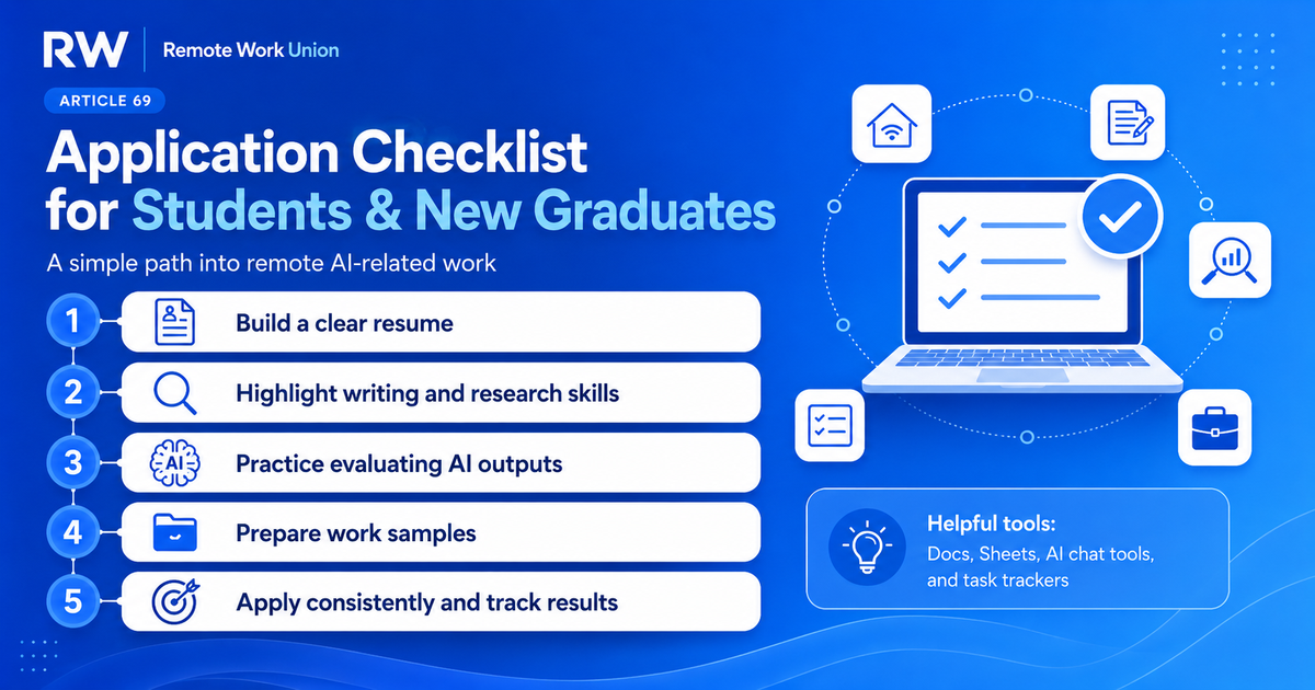 Application checklist for students and new graduates seeking remote AI work — Remote Work Union Article 69