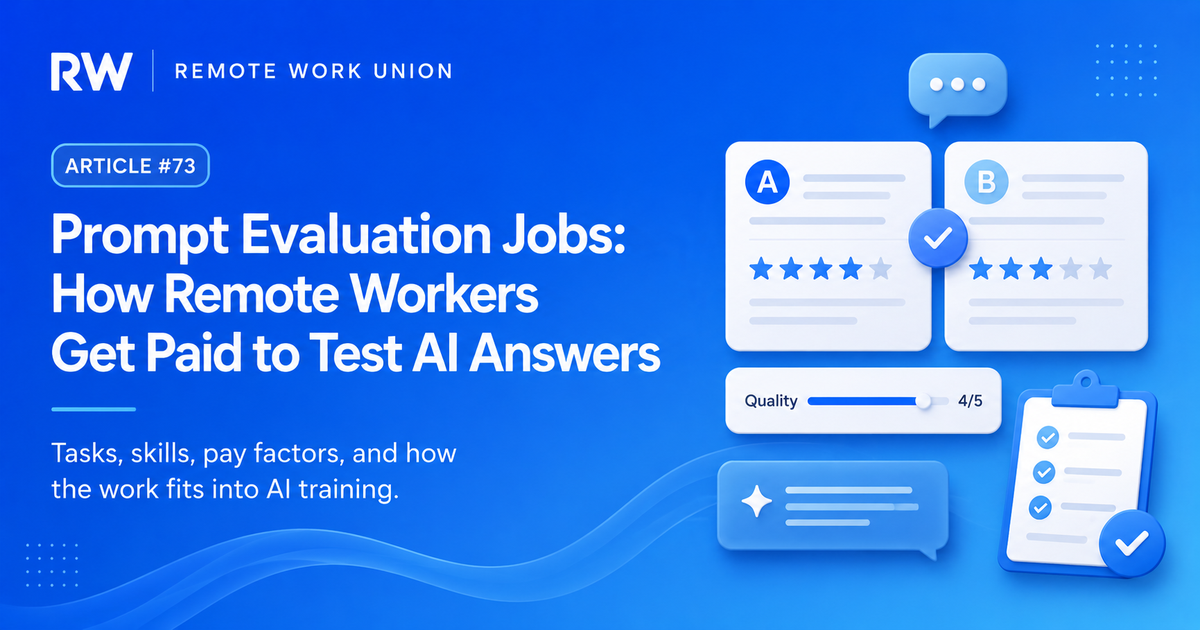 Prompt Evaluation Jobs: How Remote Workers Get Paid to Test AI Answers — Remote Work Union Article 73