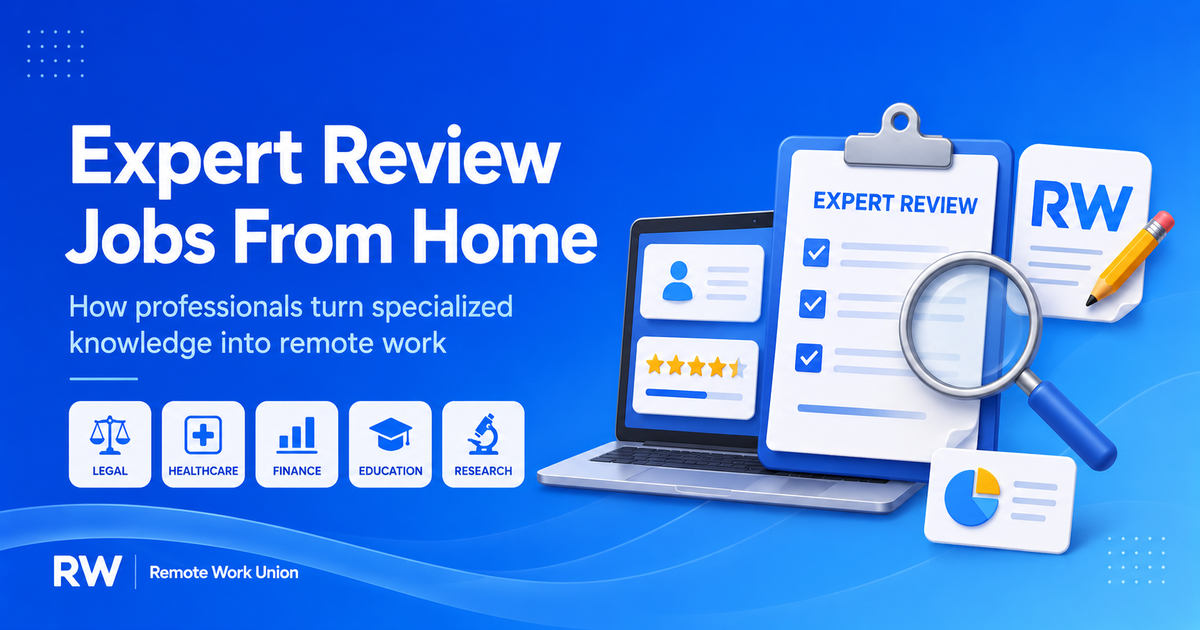 Expert Review Jobs From Home: How Professionals Can Turn Knowledge Into Remote Work — Remote Work Union Article 80
