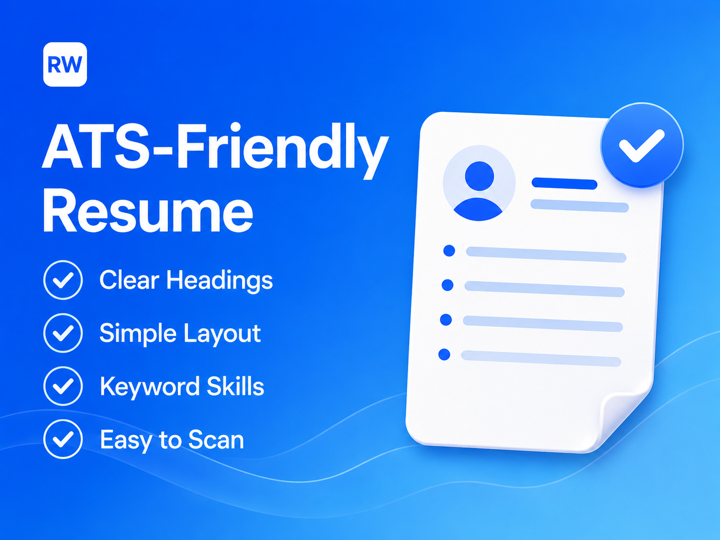 ATS-friendly resume checklist: clear headings, simple layout, keyword skills, and easy to scan — essential for remote work job applications